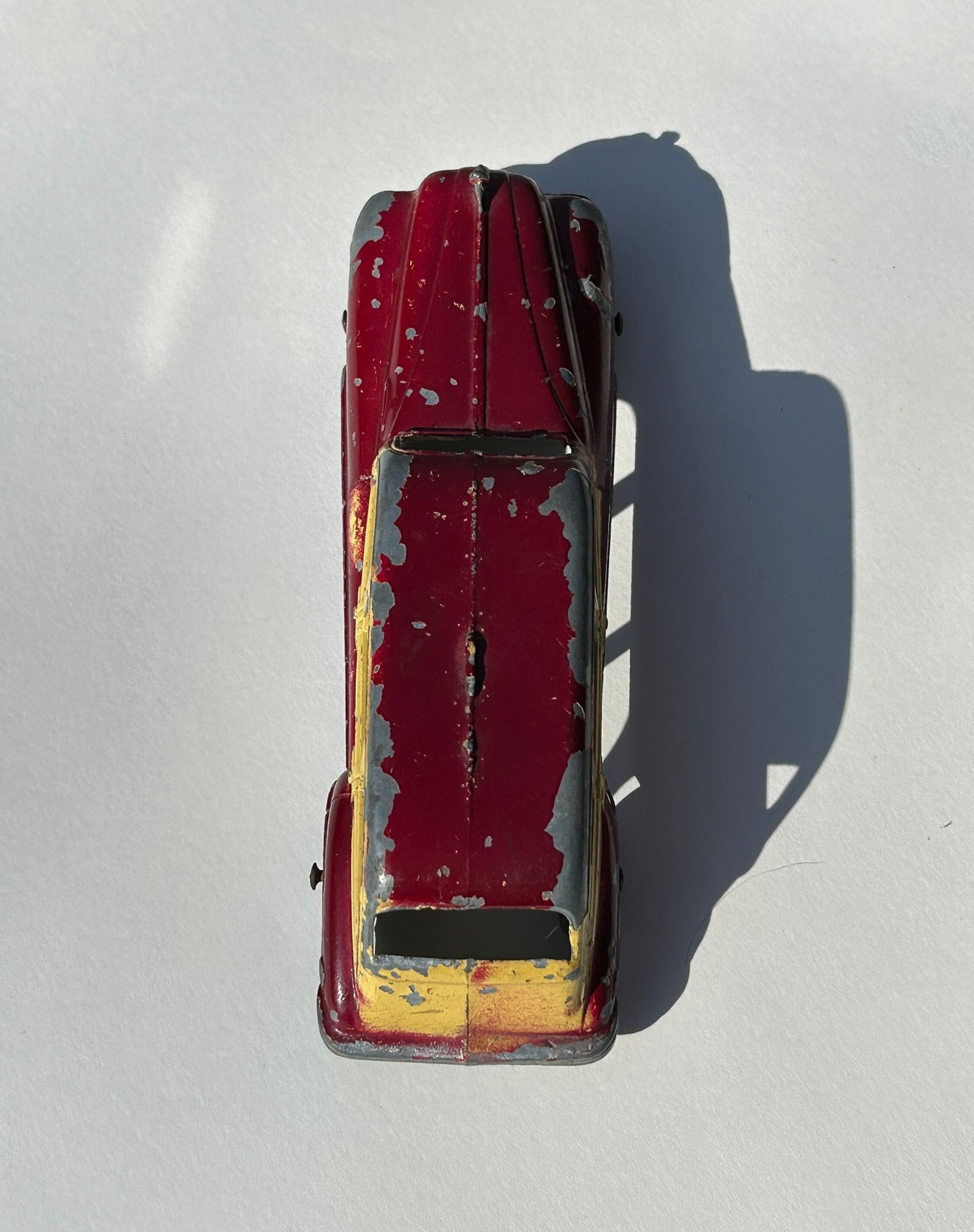 Tootsie Red and Yellow Buick Woodie Station Wagon - Metal Die CastTootsie Car - 1940's Tootsie Station Wagon - Original Paint and Tires