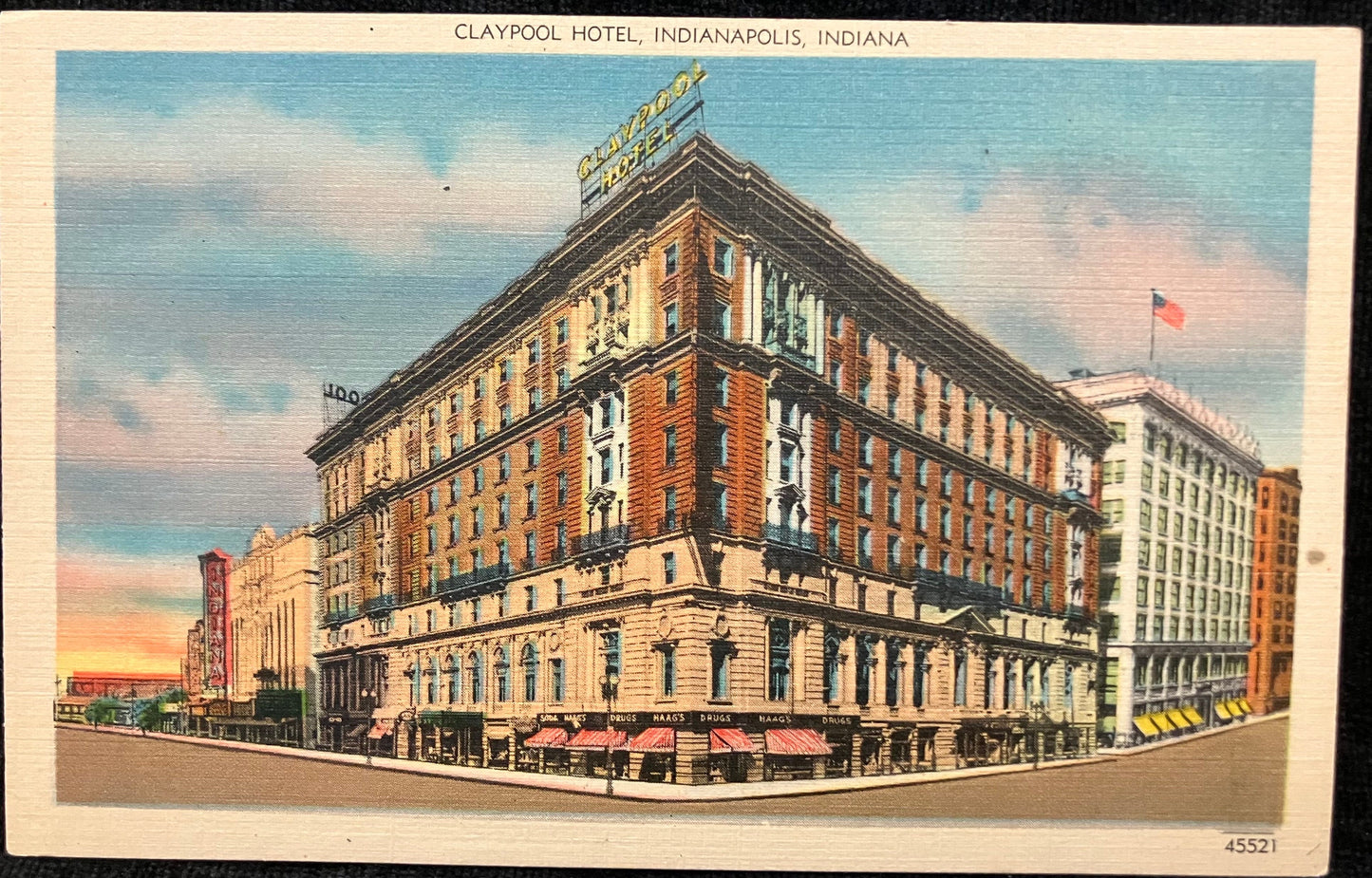 Claypool Hotel, Indianapolis, Indiana - Early 1900s Hotel Postcard - Downtown Indianapolis 1900