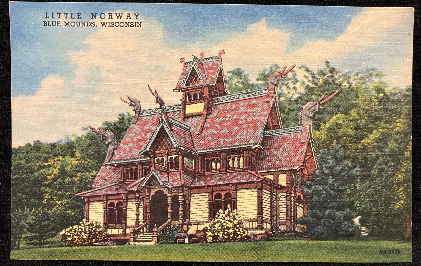 Little Norway Blue Mounds, Wisconsin - Photo by Diemer - Vintage Wisconsin Postcard