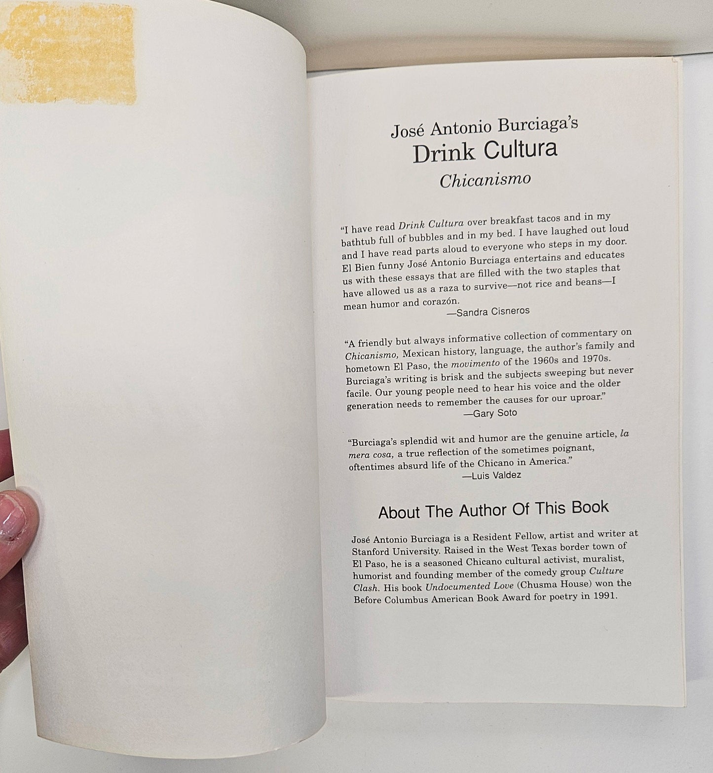 Drink Cultura Chicanismo By Jose Antonio Burciaga - Paperback Book