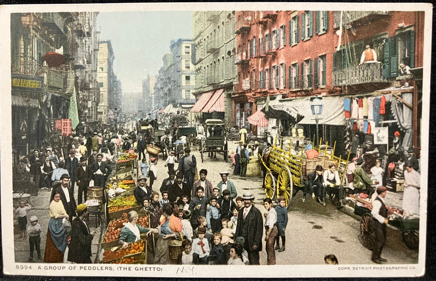 A Group of Peddlers (The Ghetto) - New York - Copr. Detroit Photographic Co. 1880s New York City Street Market- Fabulous 1800s Photo of NYC