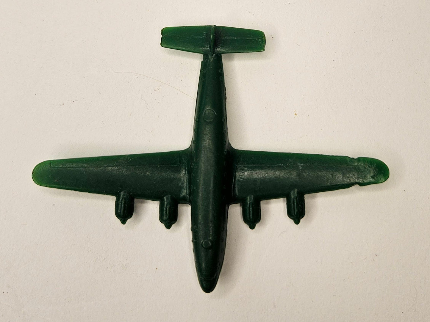 Dark Green Constellation Plane- Toy Hard Plastic Fighter Jet - 2.8"L x 3.8"W - WWII Bomber