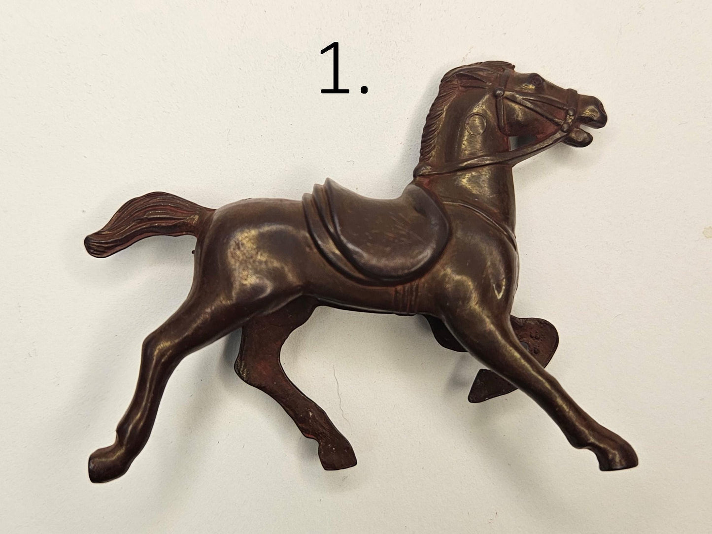 Bergen Lido Horses - Old West Lido Stage Coach Kit Horses - Military Style Saddles - Brown and Dark Brown Horses- 3 Sold Individually