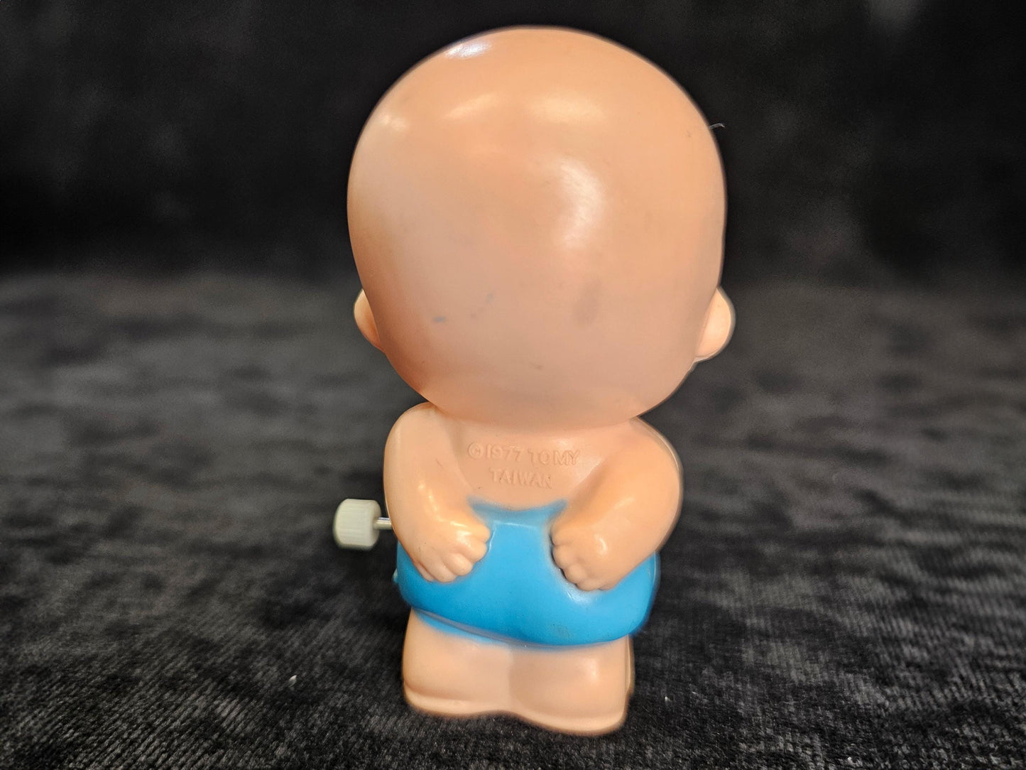 Tomy Wind Up Baby Girl and Boy- Crawling Teal Figure- Kewpie Baby - Made In Taiwan - 1977 Windup Toys - Sold as a set - Both windups work