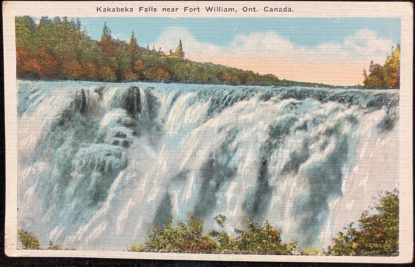 Kakabeka Falls near Fort William, Ont. Canada 1930 - Vintage Waterfall Postcard