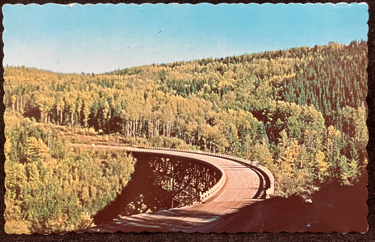 Kiskatinaw Bridge - B.C. Canada - Printed in Canada - Photo by Dorothea Calverley - Vintage Bridge Postcard