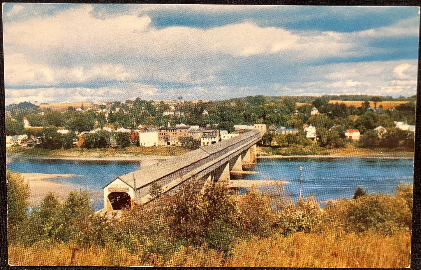 Longest Covered Bridge in the World - Hartland, New Brunswick, Canada - Color: S. J. Hayward - Vintage Covered Bridge Postcard