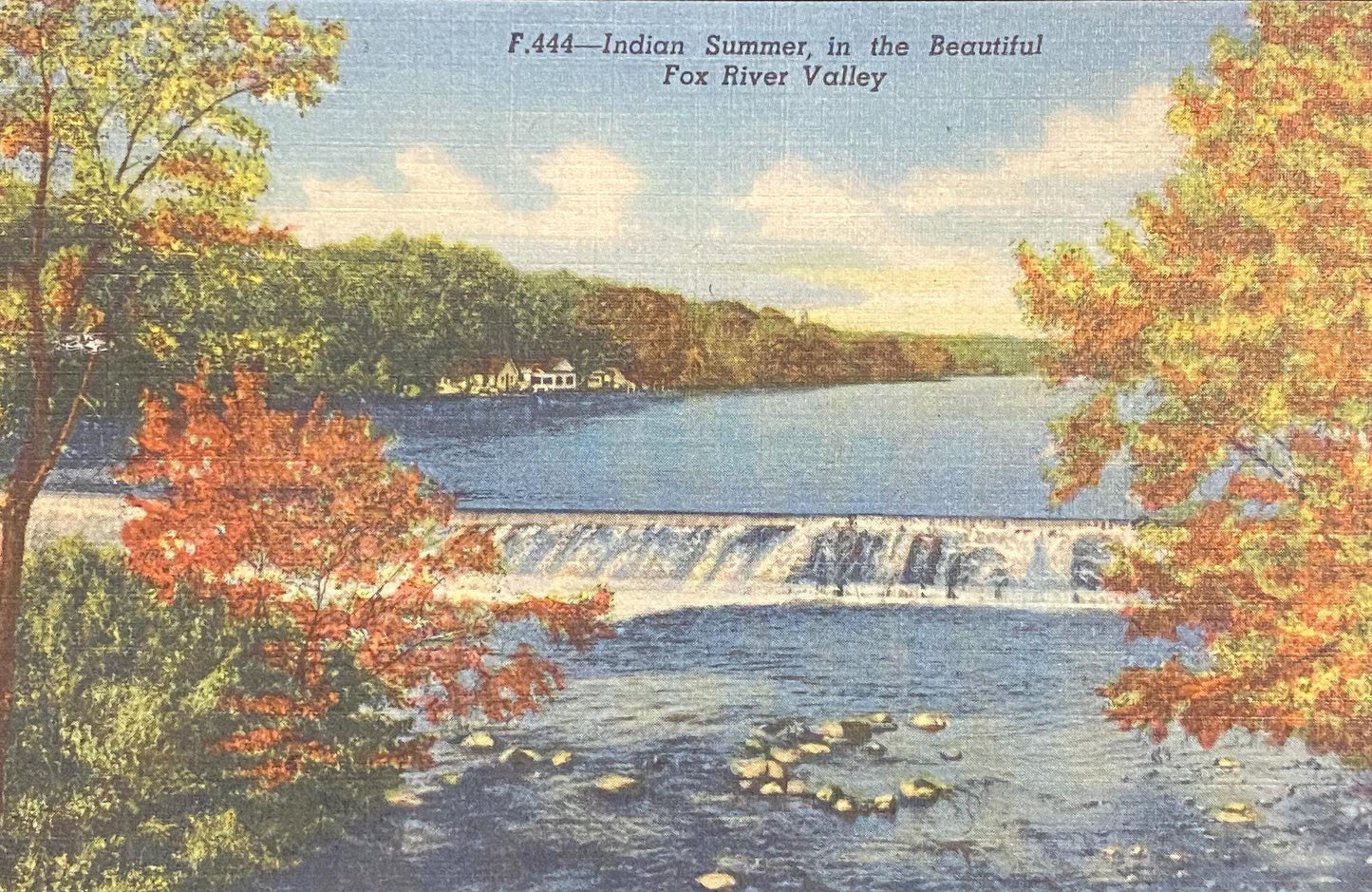 Indian Summer, in the Beautiful Fox River Valley - 1951 Linen Postcard