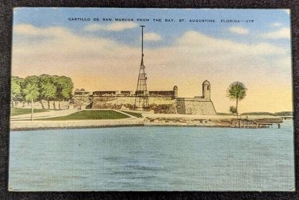 Castillo De San Marcos - St. Augustine, Florida - 1940s Linen Postcard