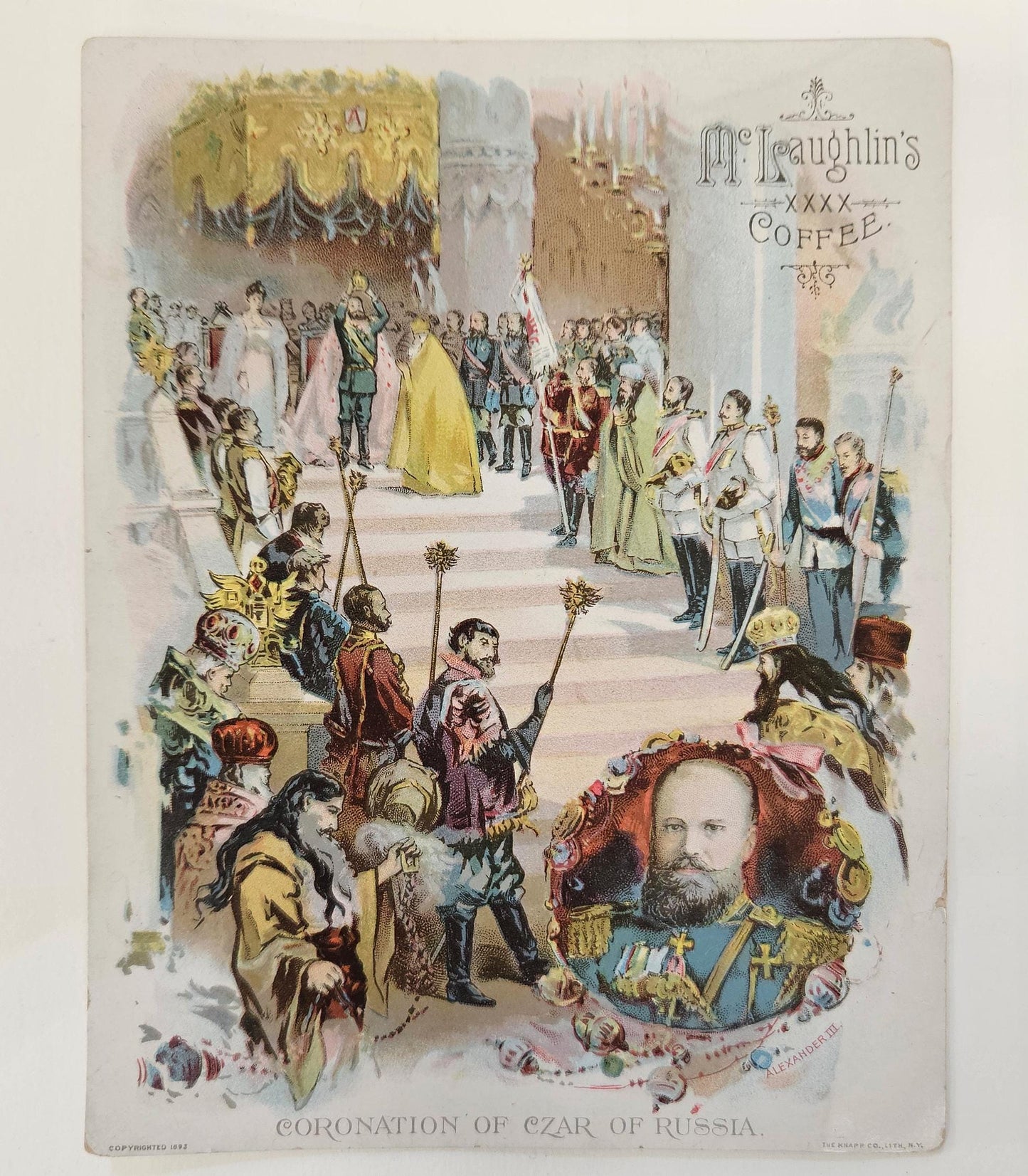 1893 Coronation Of Czar Of Russia Alexander The Third - McLaughlin's Coffee Trade Card- Trade Card Advertisement - Scrape book collectible