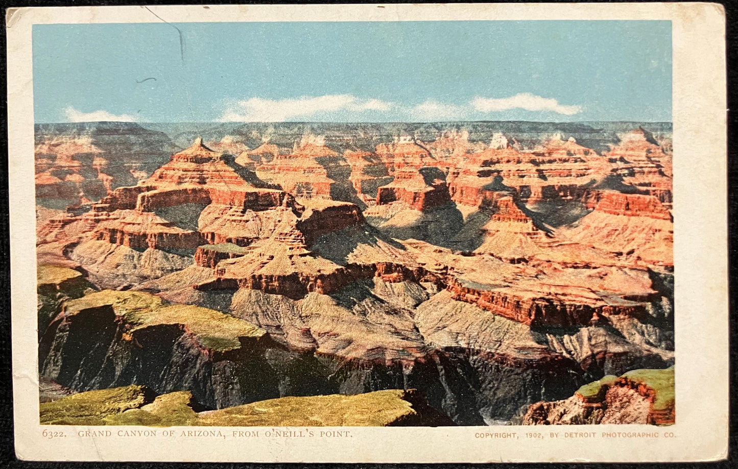Grand Canyon of Arizona - O'Neill's Point. - Copyright, 1902, by Detroit Photographic Co. - Vintage Postcard