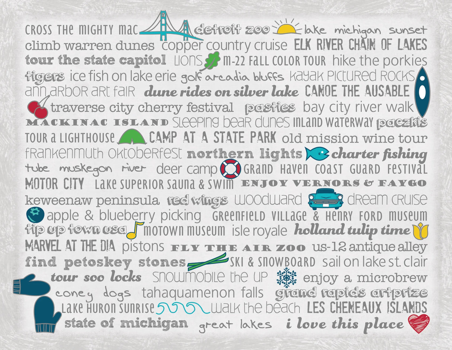 Michigan Bucket List Greeting Card Set