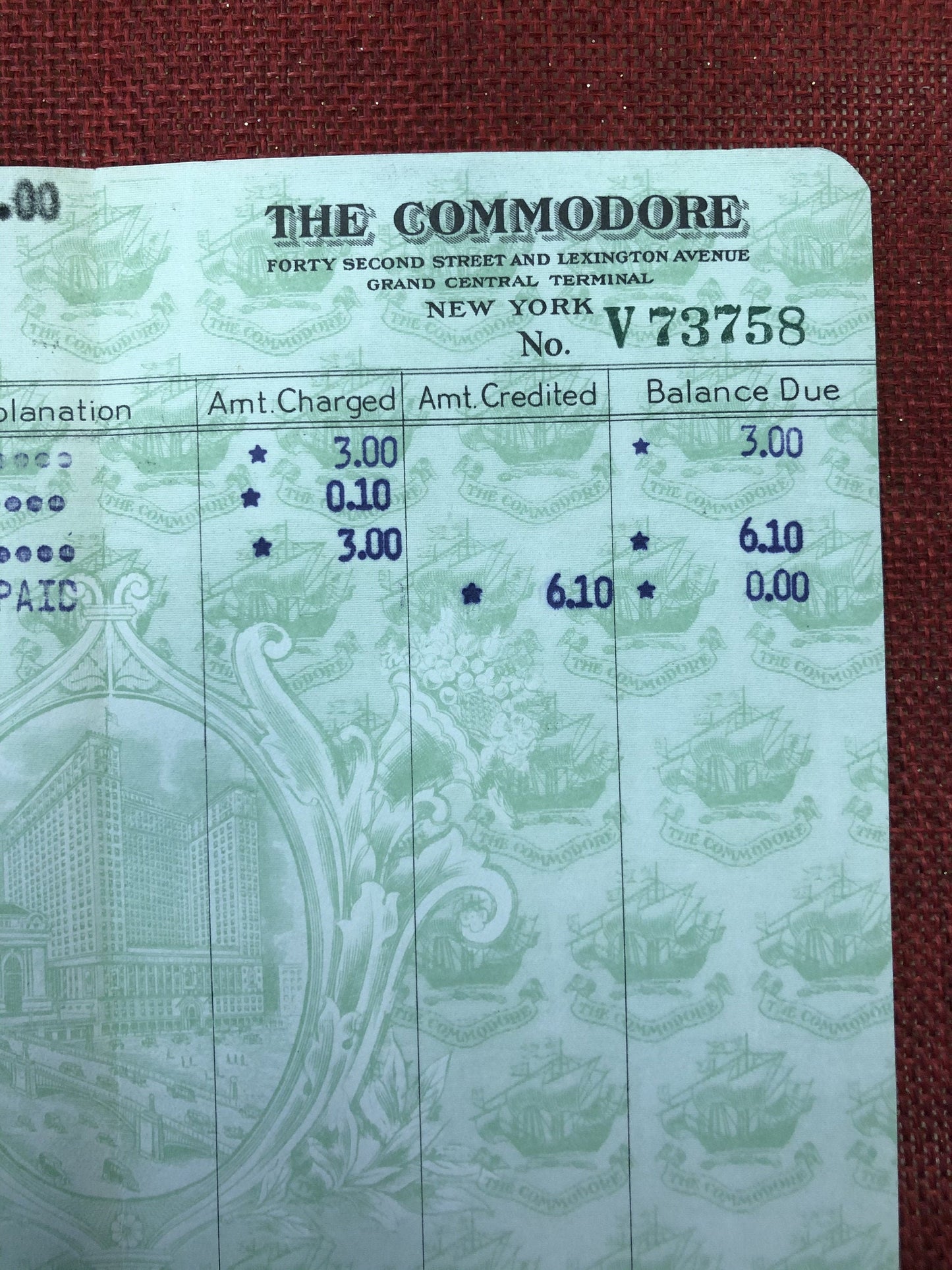 The Commodore Hotel Train Pass