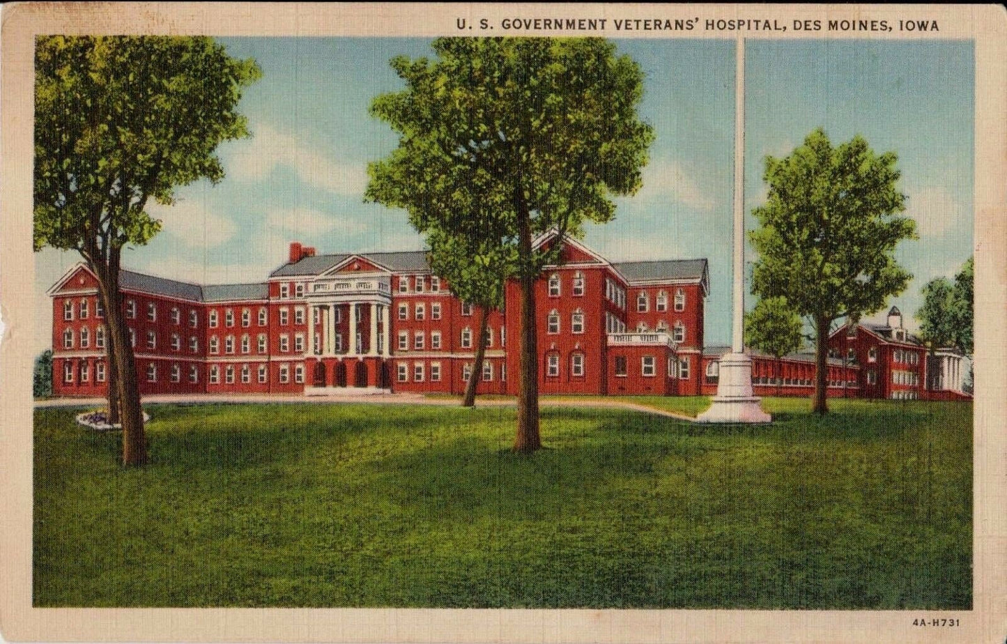 Veterans' Hospital from Des Moines, Iowa Vintage Postcard