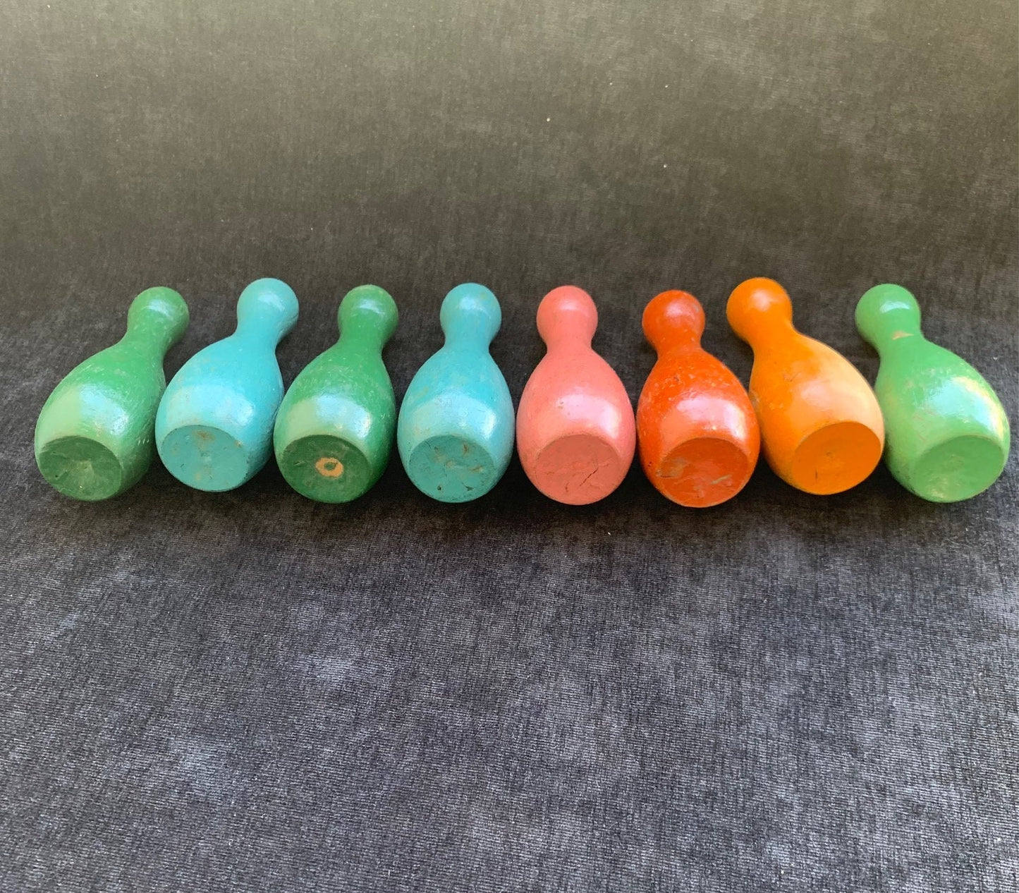 1938 Transogram Gold Medal Mini Wooden Color Bowling Pins And Ball Game