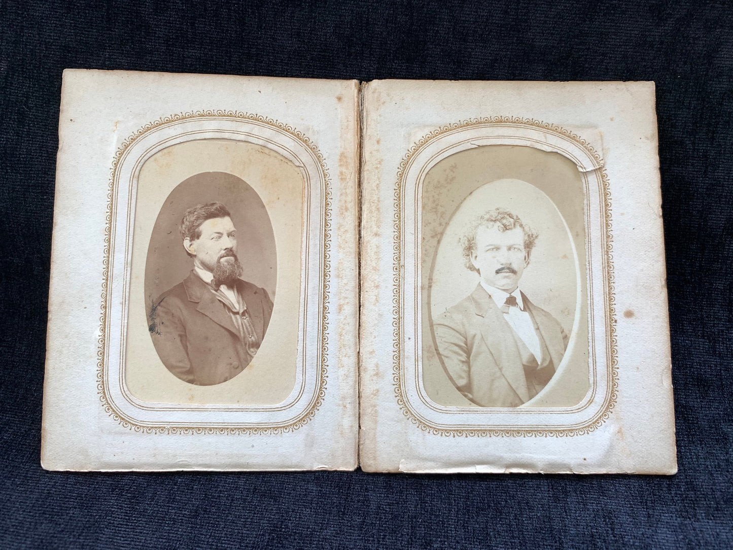 Four Victorian Era Photographs in Pages From a Photo Album, Rare Find, 1860s-1870s