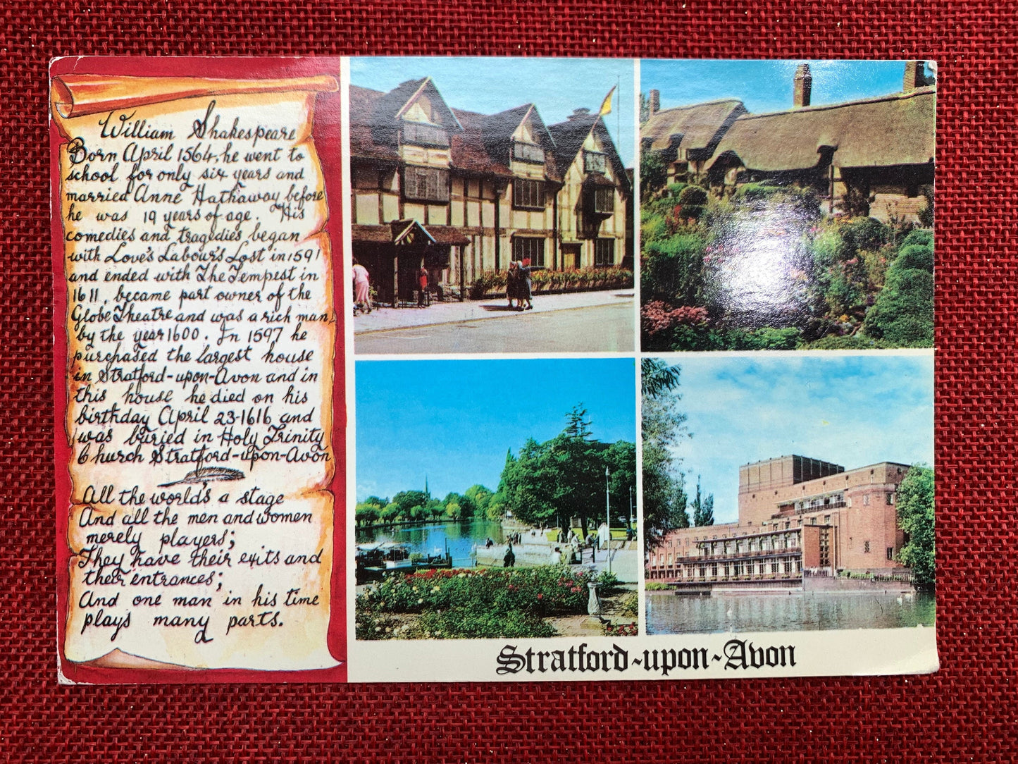 Stratford-Upon-Avon Photo Collage of Historic Buildings Vintage Postcard