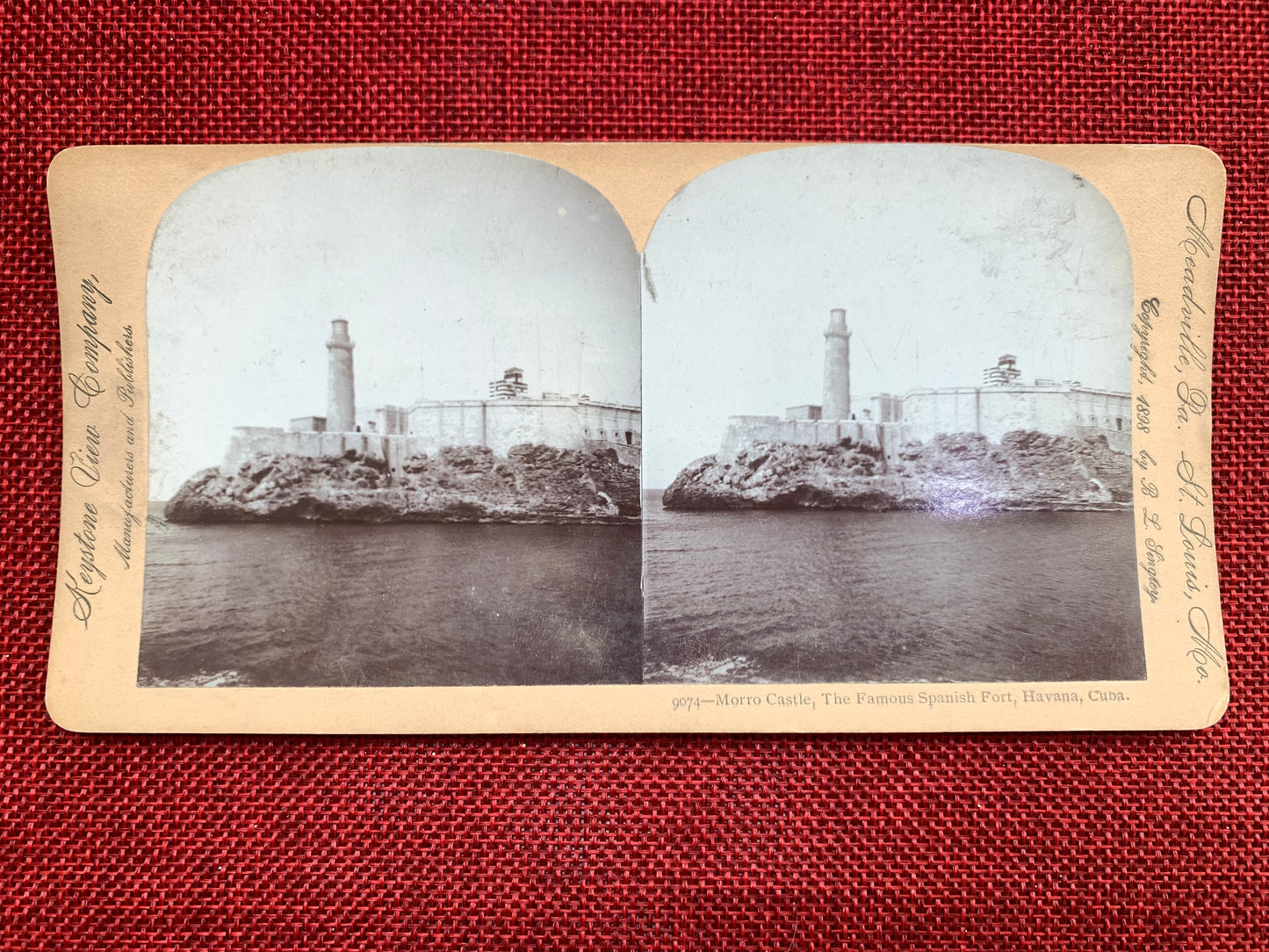 Morro Castle, The Famous Spanish Fort, Havana, Cuba Vintage Stereo View Card, Keystone View Company 1898