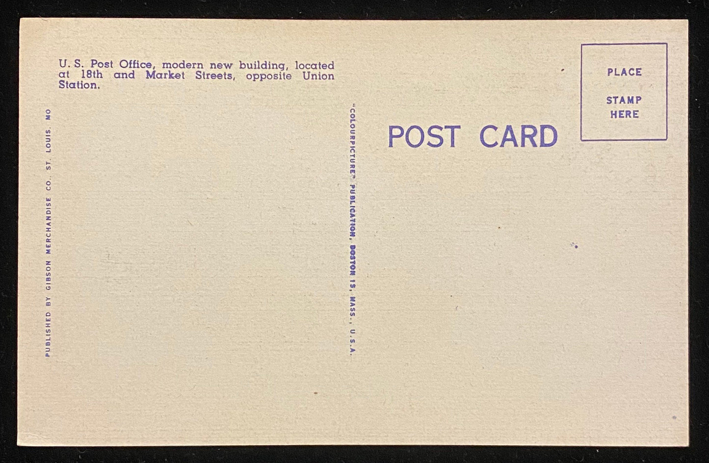 U.S. Post Office, St. Louis, Missouri - 1940s Linen Postcard