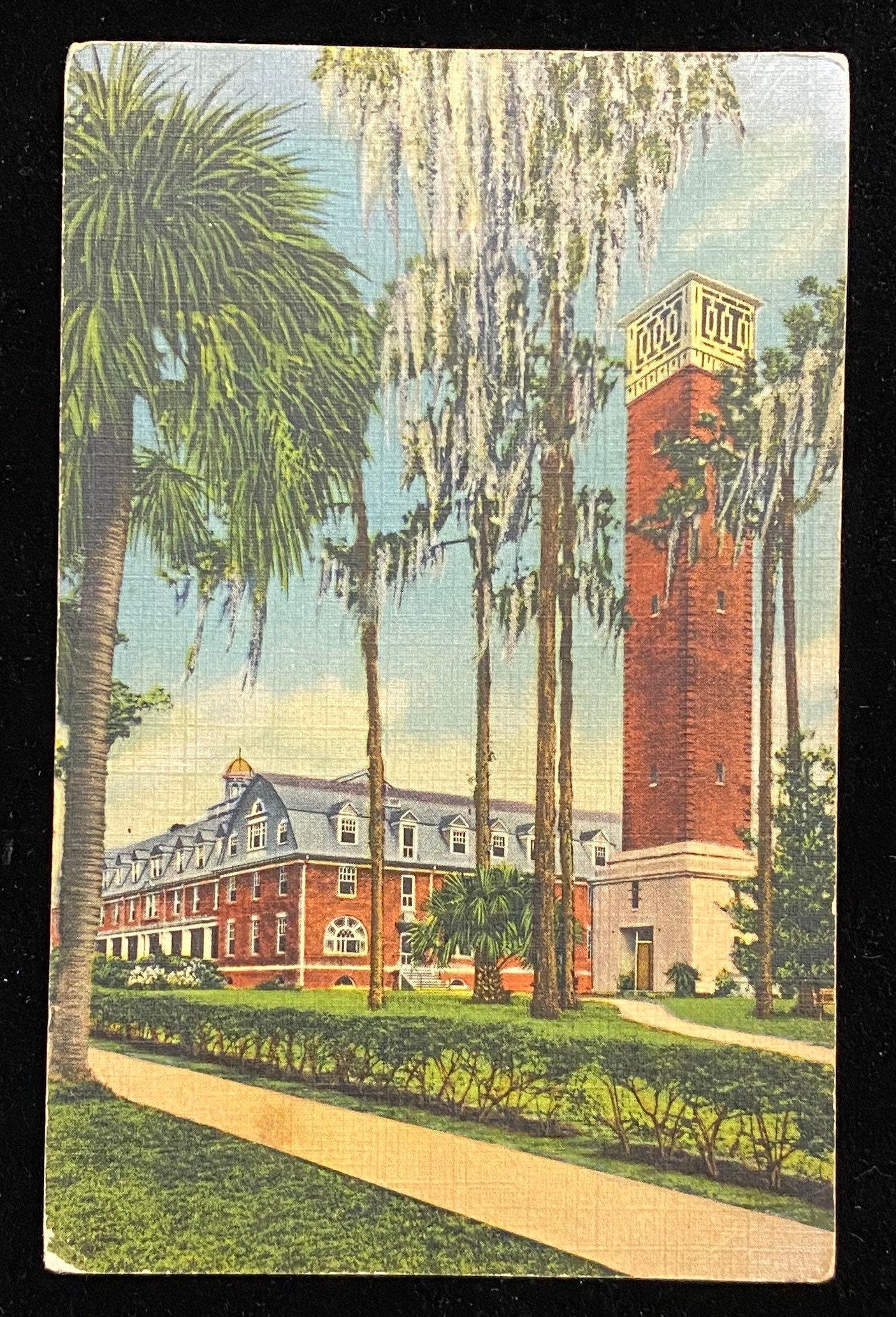 Chaudoin Hall and Hulley Tower, Stetson University, Deland, Florida - Vintage Postcard (Used)