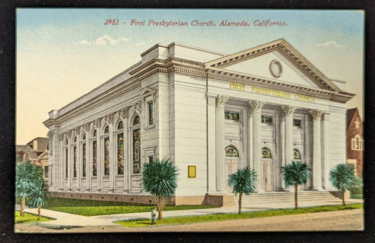 2982 - First Prebyterian Church, Alameda California - Vintage Postcard