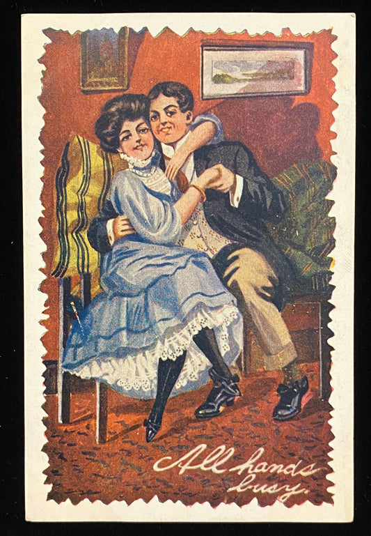 All Hands Busy - Satirical Vintage Postcard