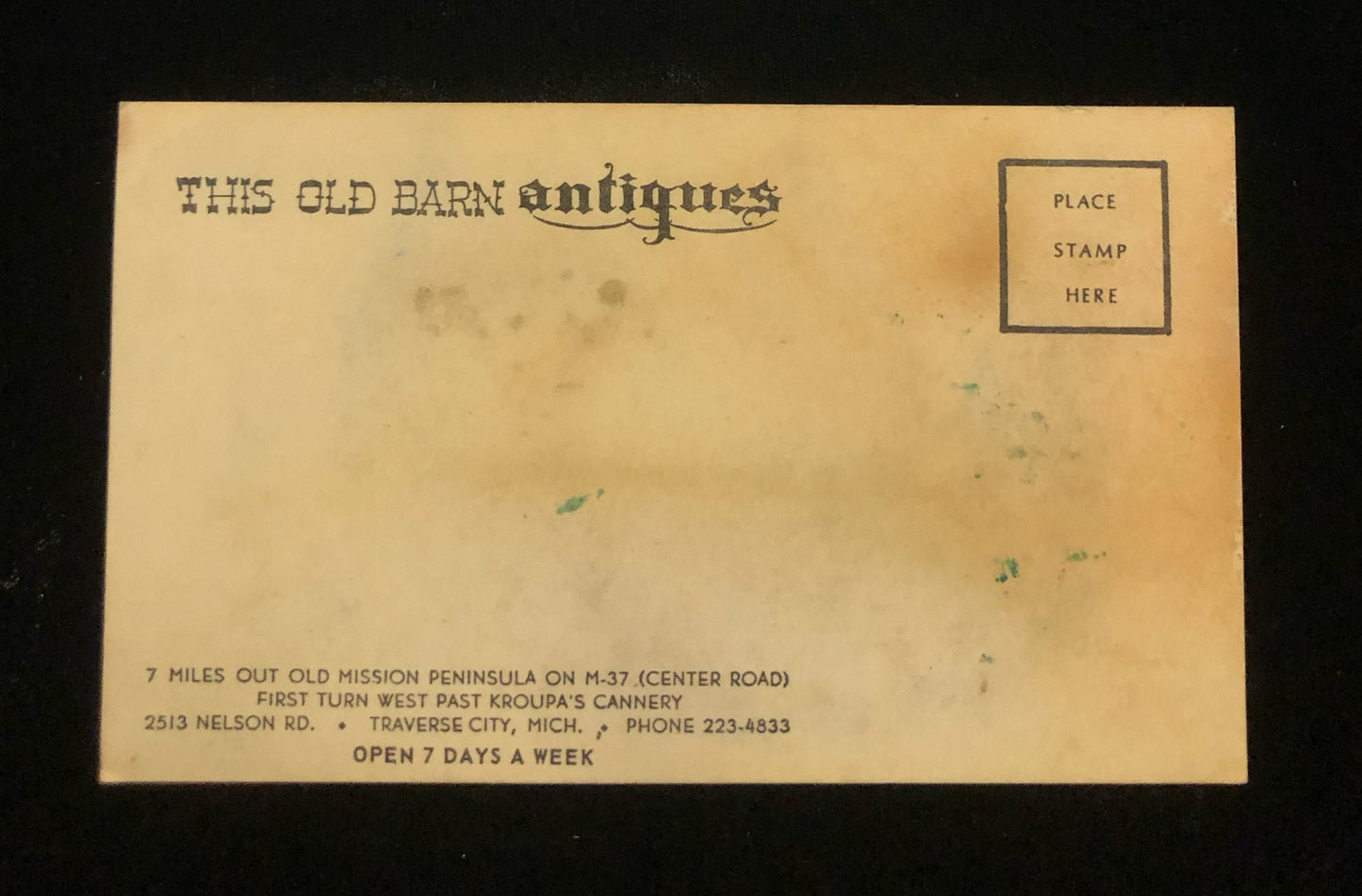Traverse City Michigan This Old Barn Antiques Vintage Postcard