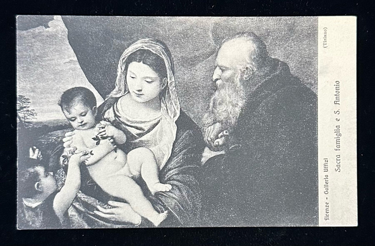 Sacra famiglia e S. Antonio- Vintage Italian Postcard