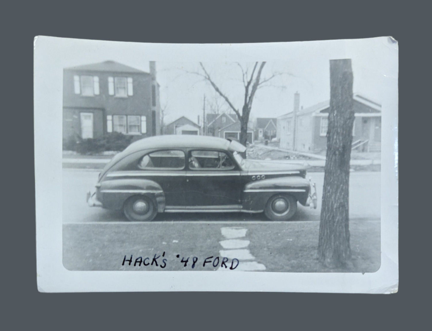 Black and White Photo of a 1948 Ford