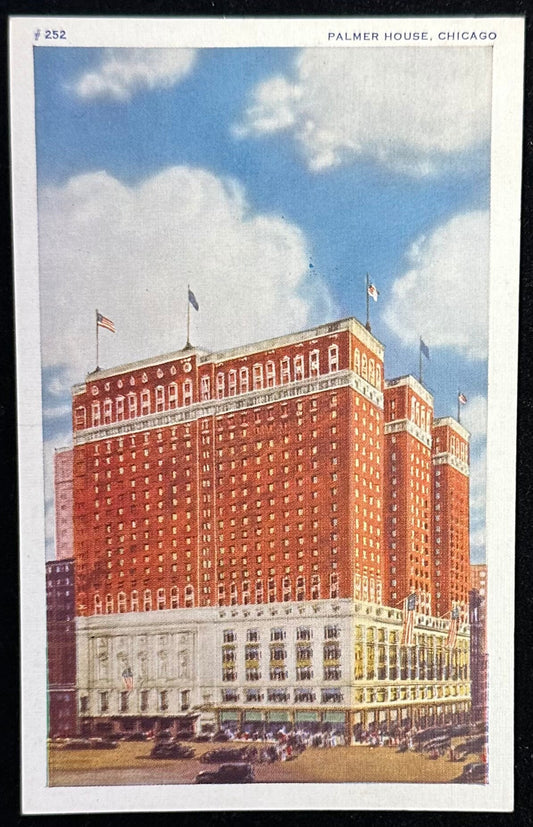 252 Palmer House, Chicago - Linen Vintage Postcard