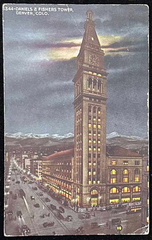 344- Daniels & Fishers Tower - Denver, Colo. - Vintage early 1900Postcard