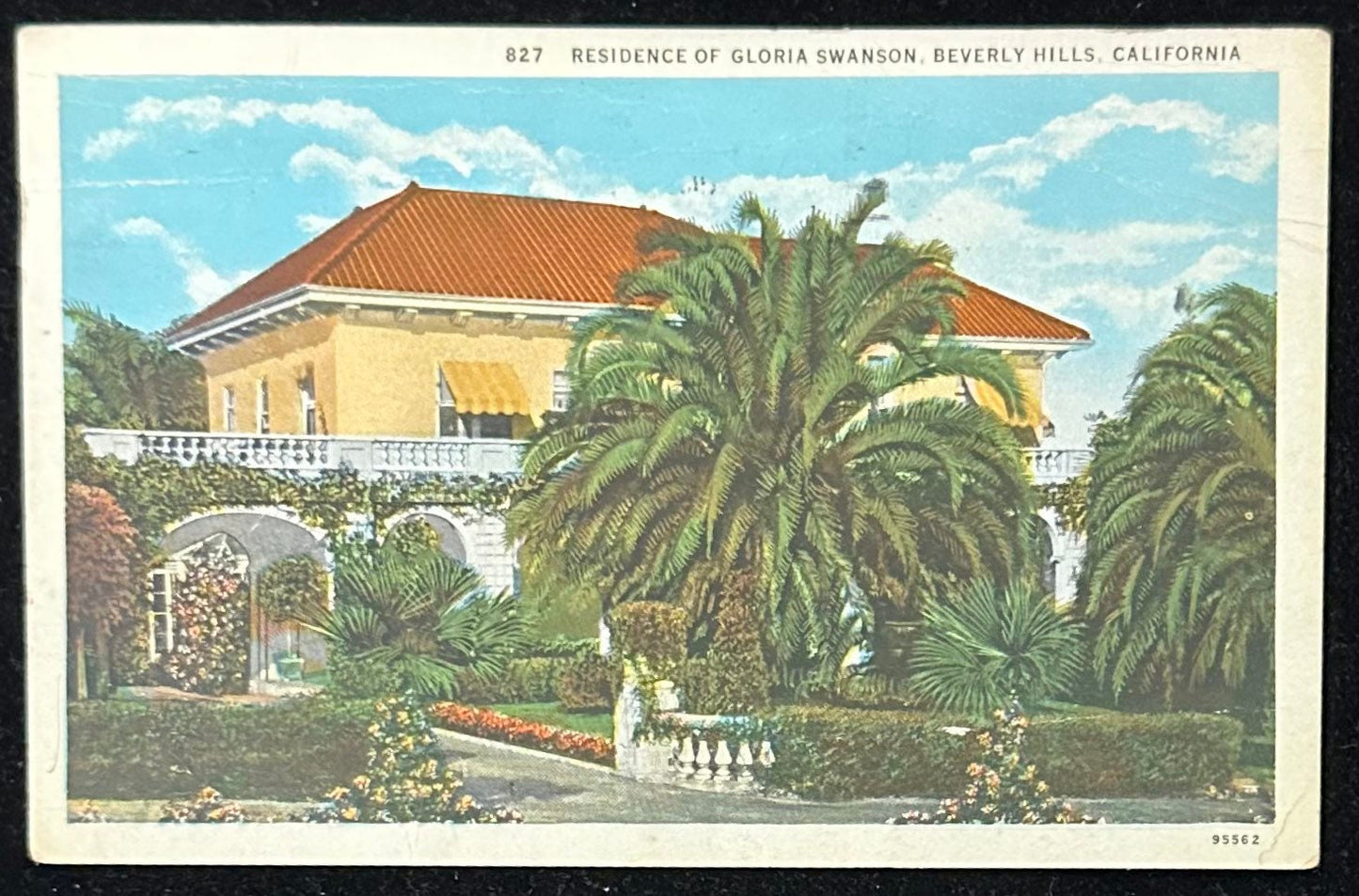 Residence of Gloria Swanson, Beverly Hills, California  827- Vintage Postcard