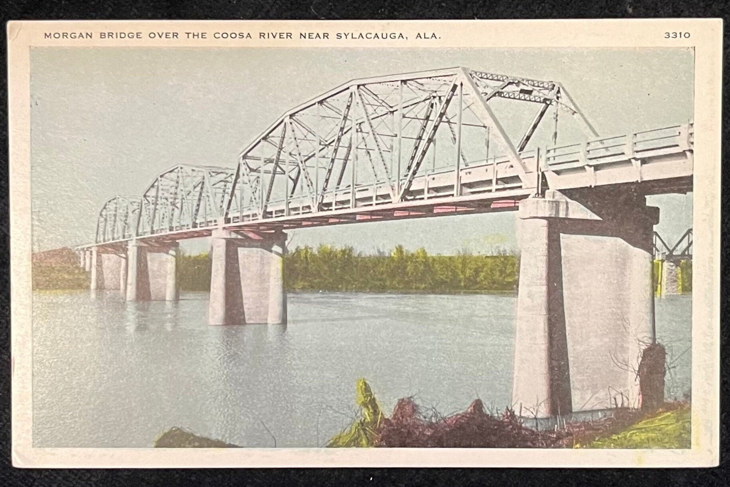 Morgan Bridge, Over Coosa River near Sylacauga, Alabama - Vintage Postcard