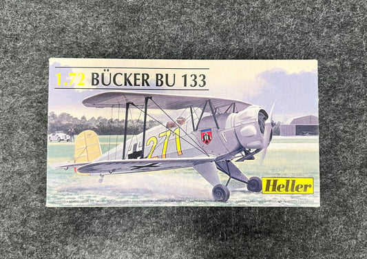 1.72 BUCKER BU 133  - Heller Airplane Model Kit - Heller Kit 80228 - Complete Model Kit in Box - Made in France