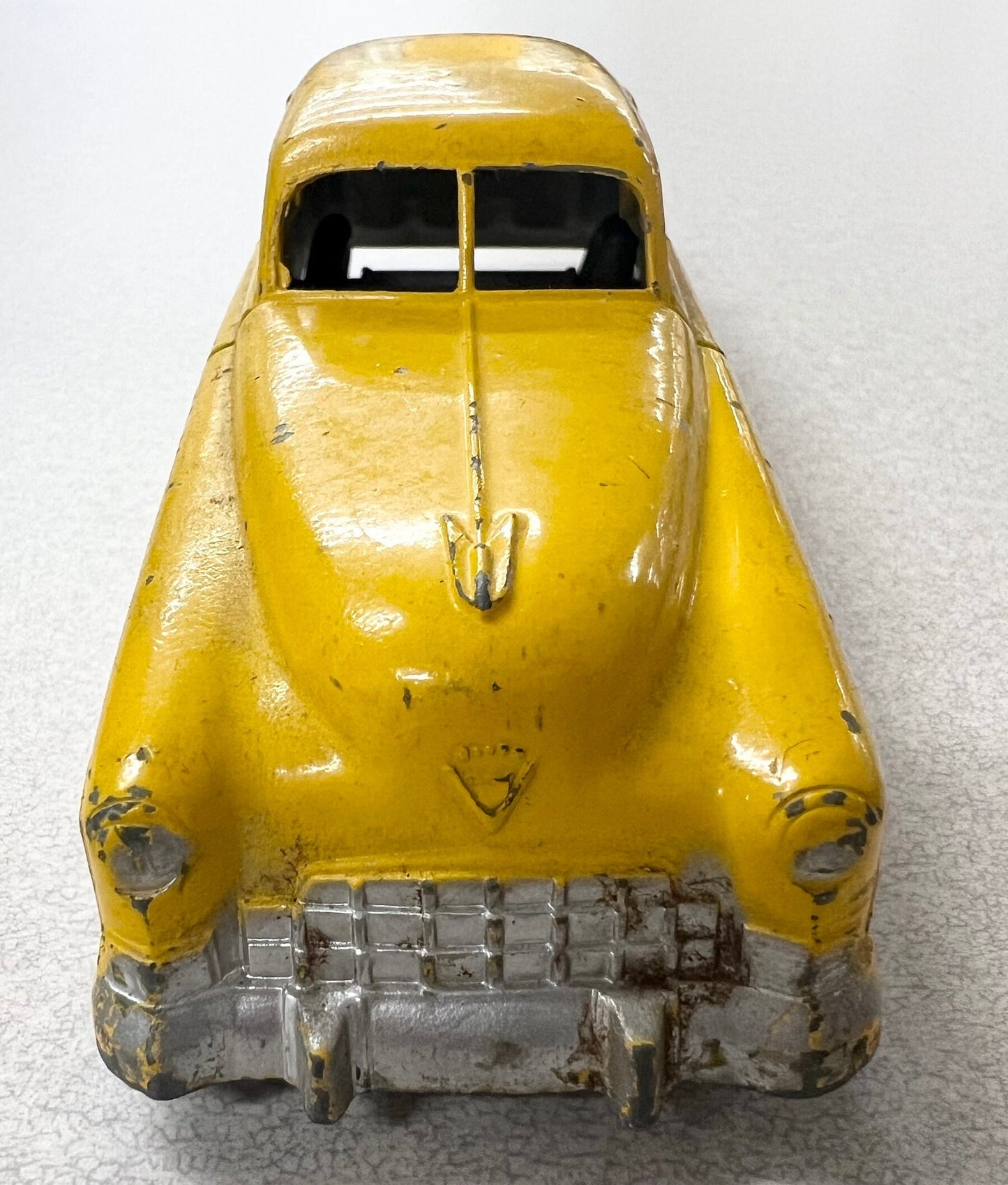 1949 Yellow Cadillac Sedan-  Vintage Tootsie Toy Car - Made in the U.S.A. -Original Tires - Used Condition