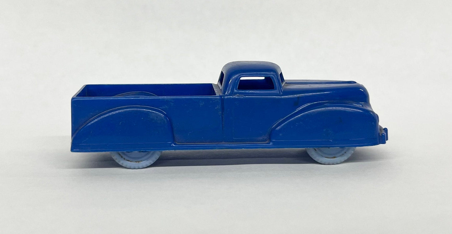 Renwal No. 149 Pick-up Truck - 3"  Blue Hard Plastic- 1950s- Made in USA Plastic Truck original wheels which turn