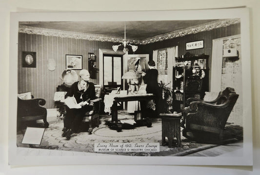 1912 Living Room Sears Lounge Museum of Science and Industry  -Grogan Photo Co. 1920s RPPC -  Vivid Photo Great Condition