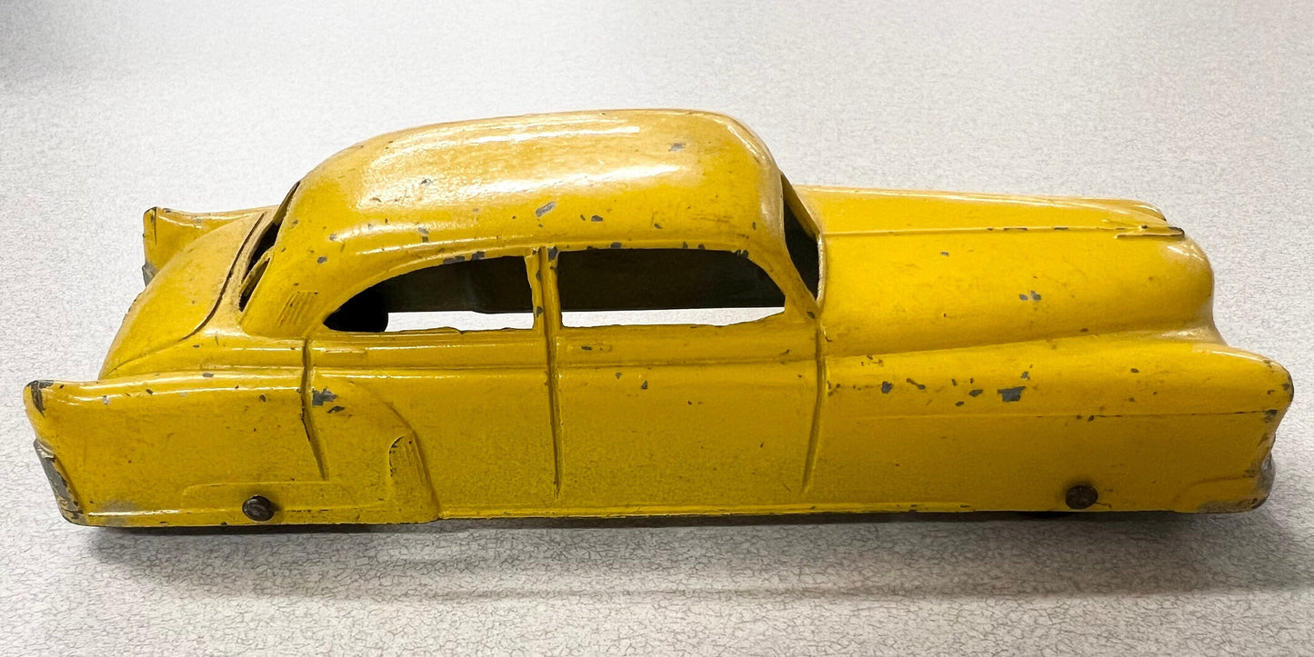 1949 Yellow Cadillac Sedan-  Vintage Tootsie Toy Car - Made in the U.S.A. -Original Tires - Used Condition