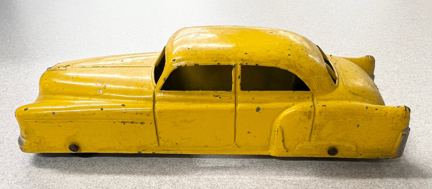 1949 Yellow Cadillac Sedan-  Vintage Tootsie Toy Car - Made in the U.S.A. -Original Tires - Used Condition