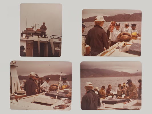 1979 Kodak Color Photo of Fishing Trip in Enscenada - Commercial Sport Fishing- Men Comparing Their Catch on Fishing Trip - sold as set