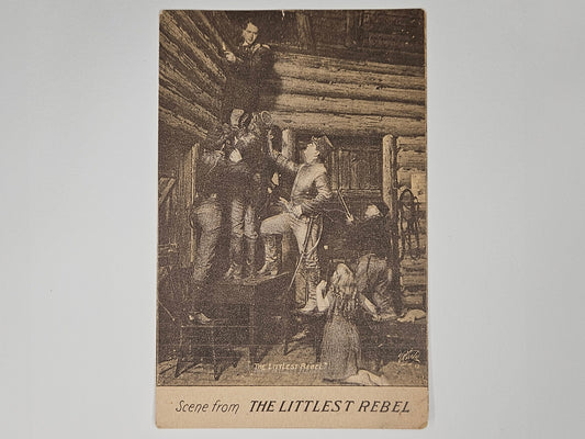 1912 Movie Advertising Postcard - "Scene From The Littlest Rebel" - A. H. Woods -Presented By Edward Peple - Offset Black and White Photo