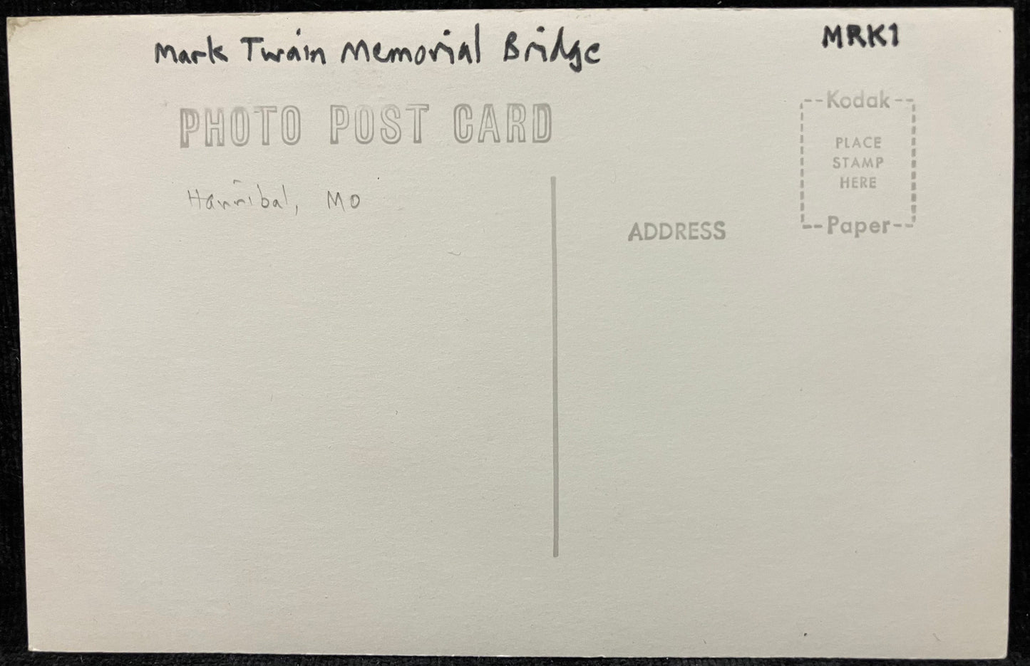 Mark Twain Memorial Bridge - Hannibal, Maryland- Vintage RPPC Bridge Postcard - Arial Black and White Real Photo Postcard