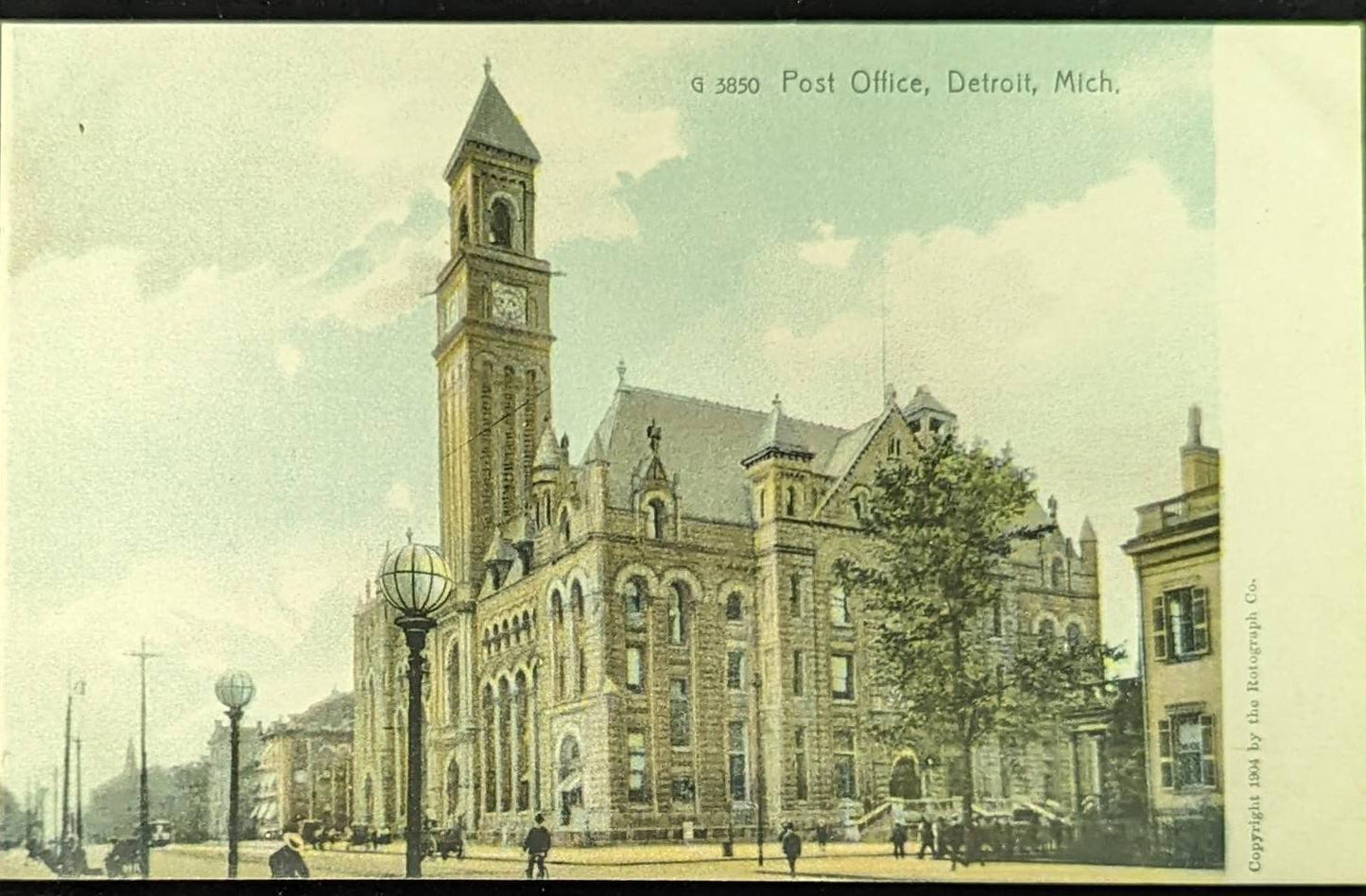 Post Office, Detroit, Michigan - Vintage Postcard