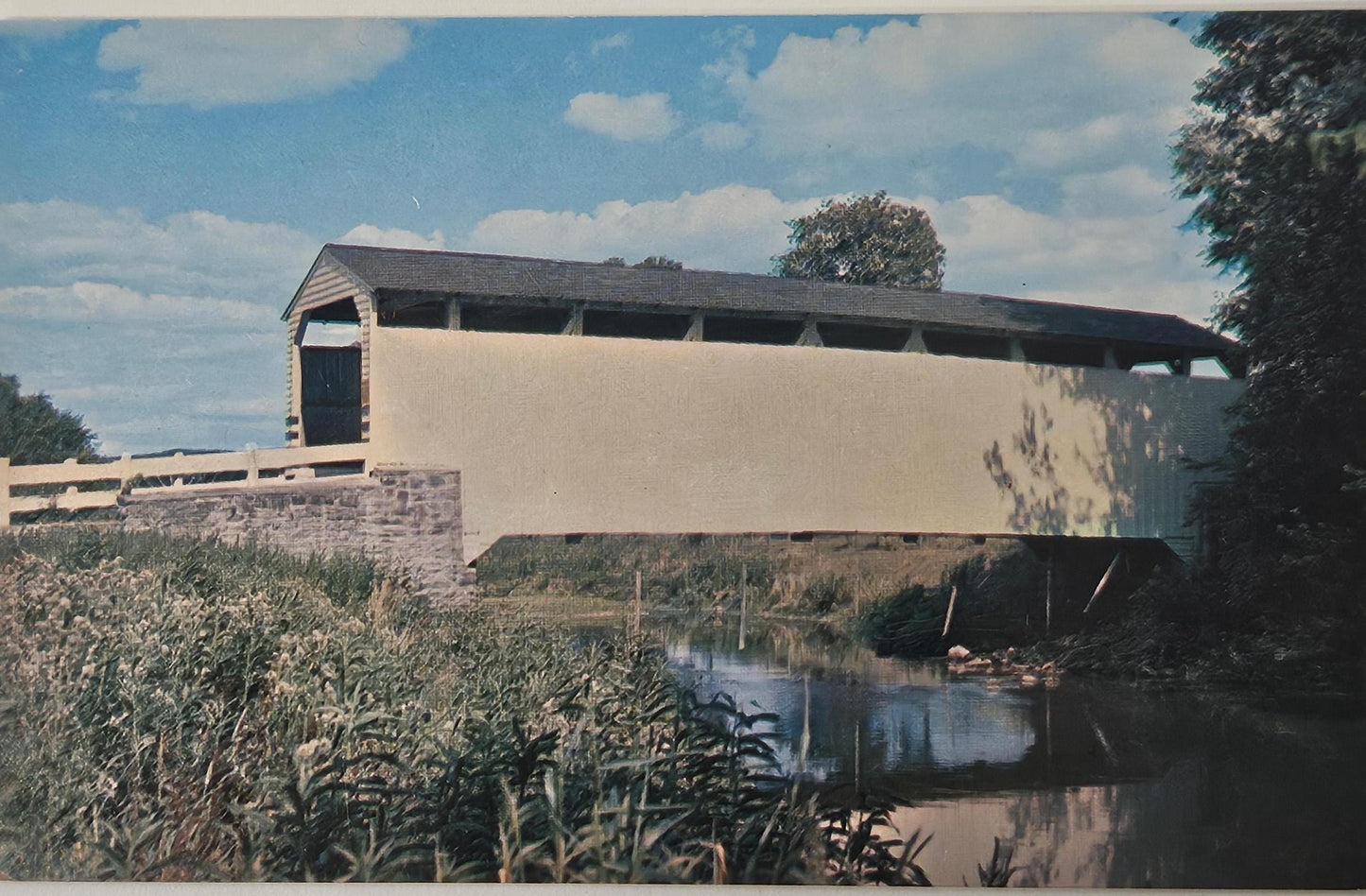 Old Covered Bridge Over Cocalico Creek- Lancaster - Ephrata Pennsylvania Postcard