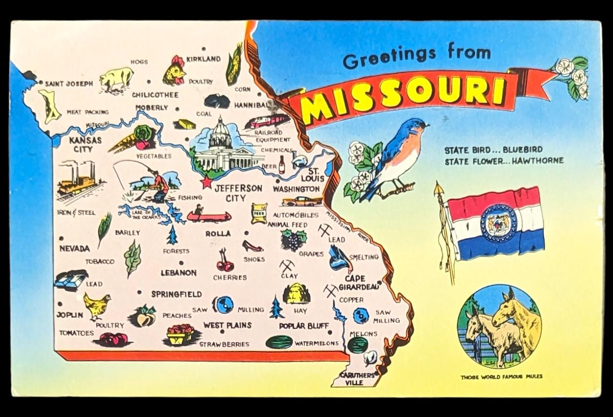 Greetings from Missouri - Digital Print - VintageMissouri Marketing Art