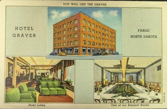 Hotel Graver, Fargo, North Dakota - Postcard 1940s