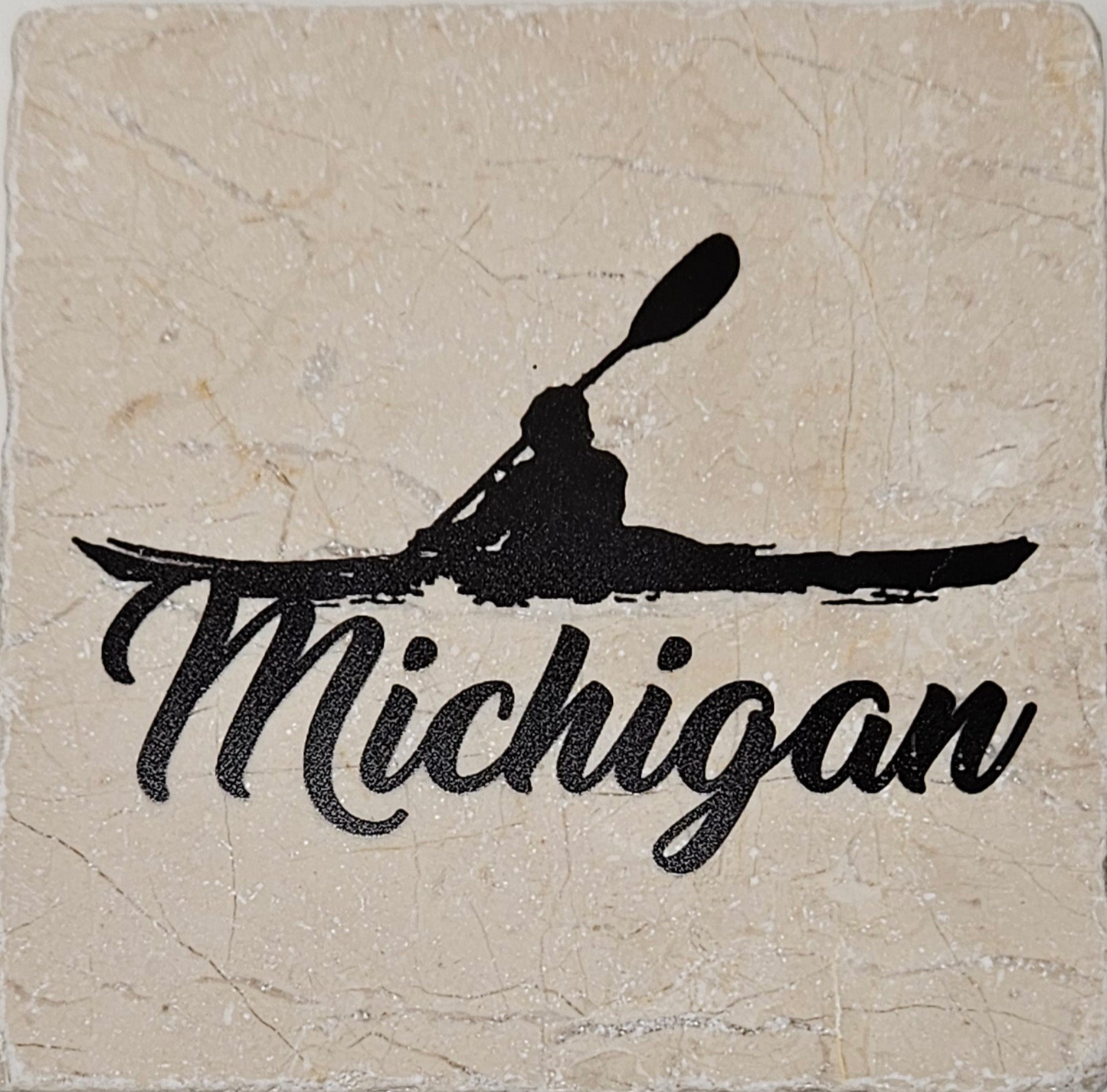 Michigan Kayaking Marble Coaster, Noomoon