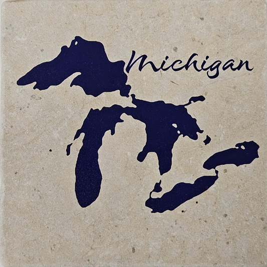 Great Lakes Michigan Marble Coaster, Noomoon