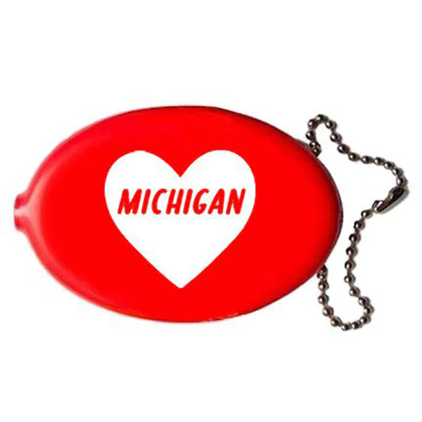 Michigan Heart Retro Coin Pouch