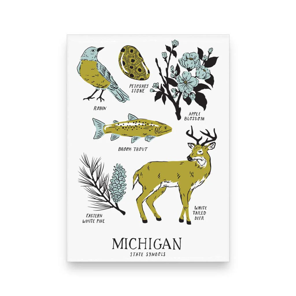 Michigan State Symbols Magnet